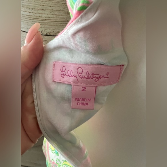 Lilly Pulitzer Nina Chin Chin shift dress size 2 pink green blue sleeveless - Picture 5 of 5